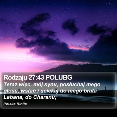 Rodzaju 27:43 POLUBG Bible Verse Image