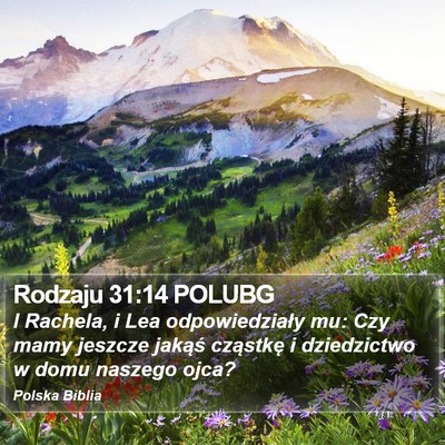 Rodzaju 31:14 POLUBG Bible Verse Image