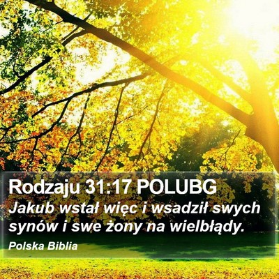 Rodzaju 31:17 POLUBG Bible Verse Image