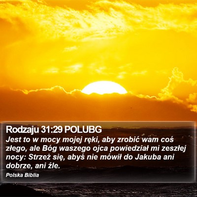 Rodzaju 31:29 POLUBG Bible Verse Image