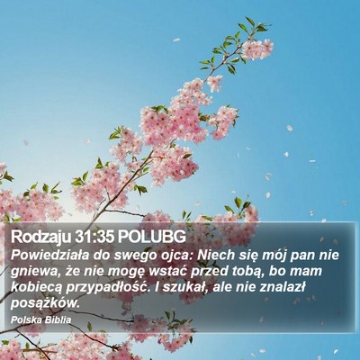Rodzaju 31:35 POLUBG Bible Verse Image