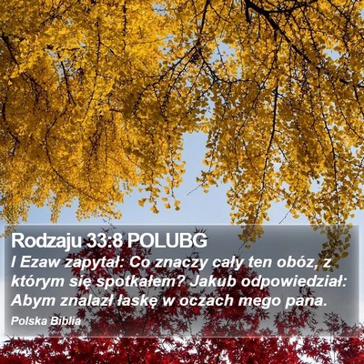 Rodzaju 33:8 POLUBG Bible Verse Image