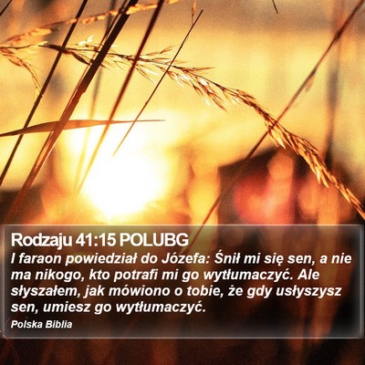 Rodzaju 41:15 POLUBG Bible Verse Image