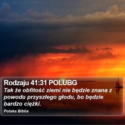 Rodzaju 41:31 POLUBG Bible Verse Image