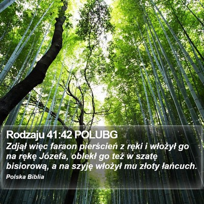 Rodzaju 41:42 POLUBG Bible Verse Image