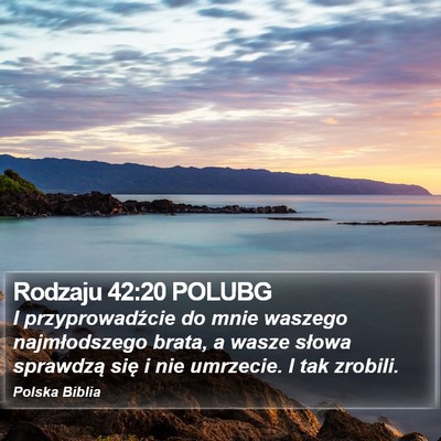 Rodzaju 42:20 POLUBG Bible Verse Image