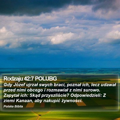 Rodzaju 42:7 POLUBG Bible Verse Image