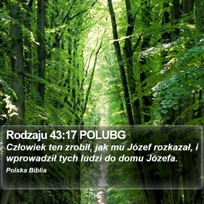 Rodzaju 43:17 POLUBG Bible Verse Image