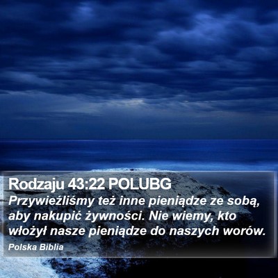 Rodzaju 43:22 POLUBG Bible Verse Image