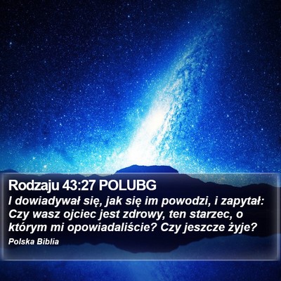 Rodzaju 43:27 POLUBG Bible Verse Image