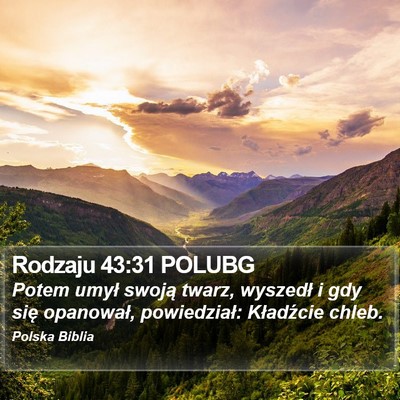 Rodzaju 43:31 POLUBG Bible Verse Image