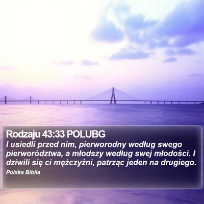 Rodzaju 43:33 POLUBG Bible Verse Image