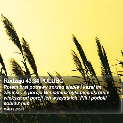 Rodzaju 43:34 POLUBG Bible Verse Image