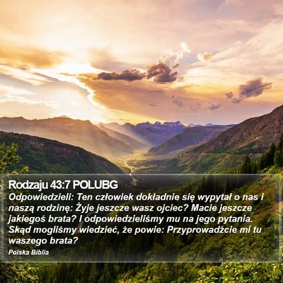 Rodzaju 43:7 POLUBG Bible Verse Image
