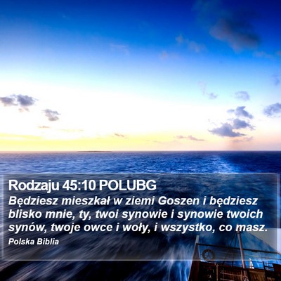 Rodzaju 45:10 POLUBG Bible Verse Image