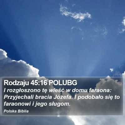 Rodzaju 45:16 POLUBG Bible Verse Image