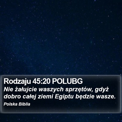 Rodzaju 45:20 POLUBG Bible Verse Image