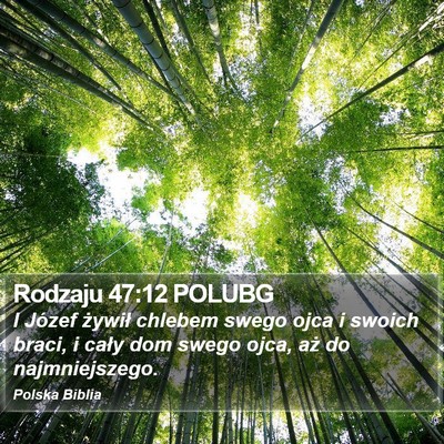 Rodzaju 47:12 POLUBG Bible Verse Image