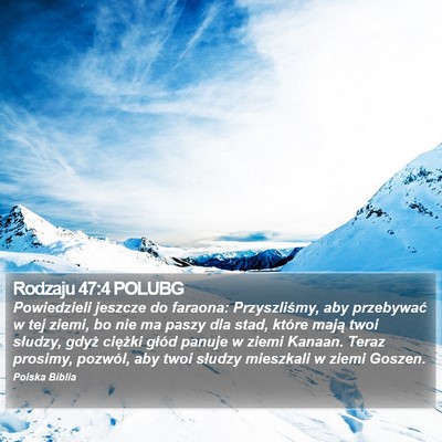 Rodzaju 47:4 POLUBG Bible Verse Image