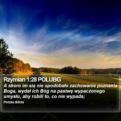 Rzymian 1:28 POLUBG Bible Verse Image