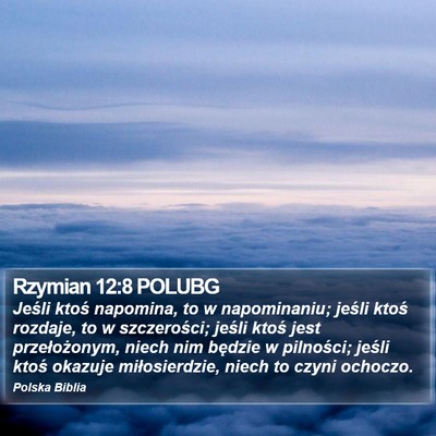 Rzymian 12:8 POLUBG Bible Verse Image