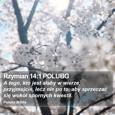 Rzymian 14:1 POLUBG Bible Verse Image