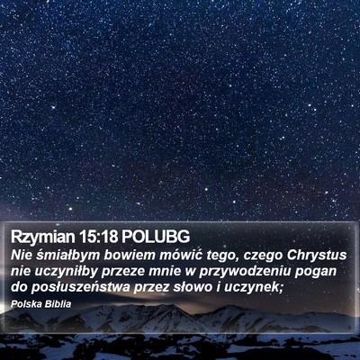 Rzymian 15:18 POLUBG Bible Verse Image