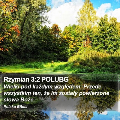 Rzymian 3:2 POLUBG Bible Verse Image