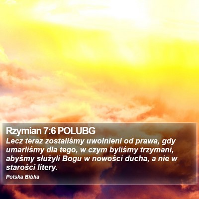 Rzymian 7:6 POLUBG Bible Verse Image