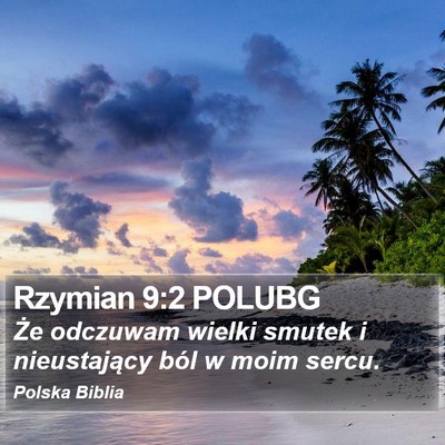 Rzymian 9:2 POLUBG Bible Verse Image