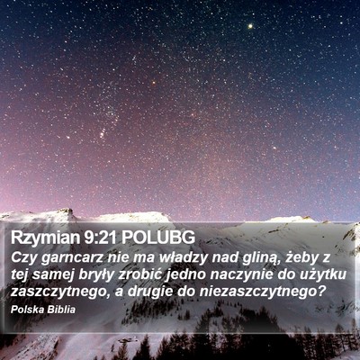 Rzymian 9:21 POLUBG Bible Verse Image