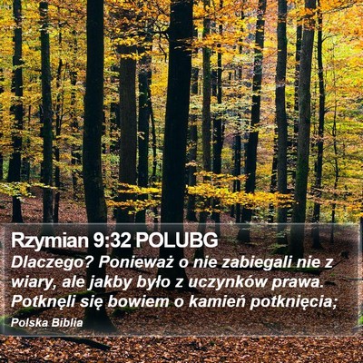 Rzymian 9:32 POLUBG Bible Verse Image