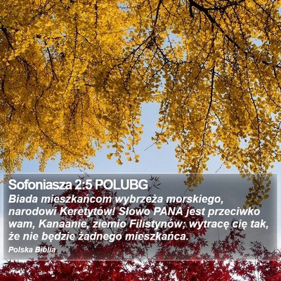 Sofoniasza 2:5 POLUBG Bible Verse Image