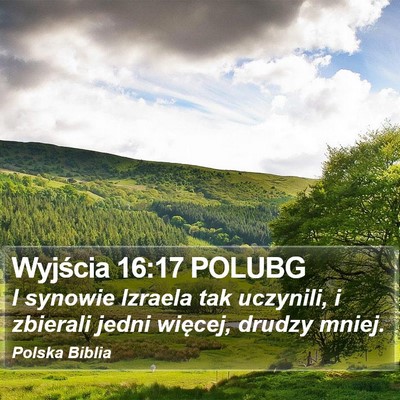 Wyjścia 16:17 POLUBG Bible Verse Image