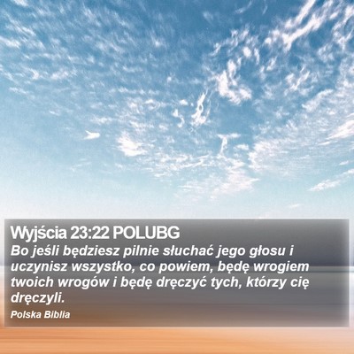 Wyjścia 23:22 POLUBG Bible Verse Image
