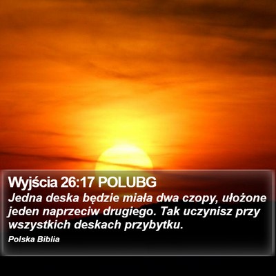 Wyjścia 26:17 POLUBG Bible Verse Image