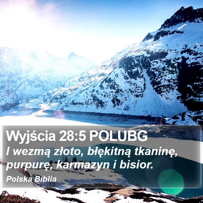 Wyjścia 28:5 POLUBG Bible Verse Image
