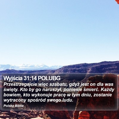 Wyjścia 31:14 POLUBG Bible Verse Image
