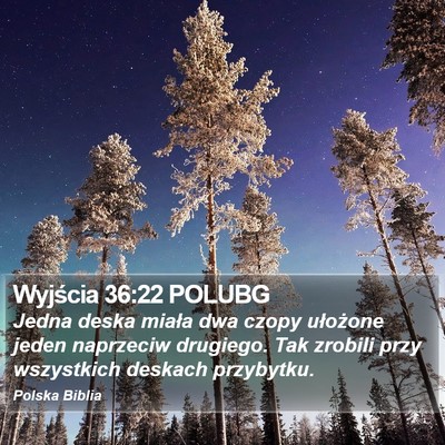 Wyjścia 36:22 POLUBG Bible Verse Image
