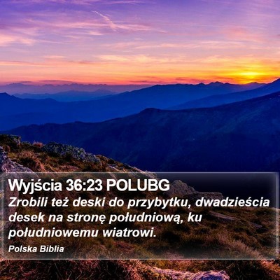 Wyjścia 36:23 POLUBG Bible Verse Image