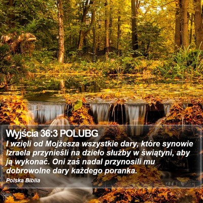 Wyjścia 36:3 POLUBG Bible Verse Image