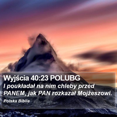 Wyjścia 40:23 POLUBG Bible Verse Image