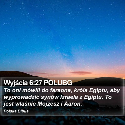 Wyjścia 6:27 POLUBG Bible Verse Image