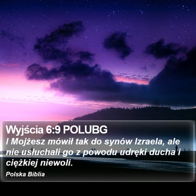 Wyjścia 6:9 POLUBG Bible Verse Image