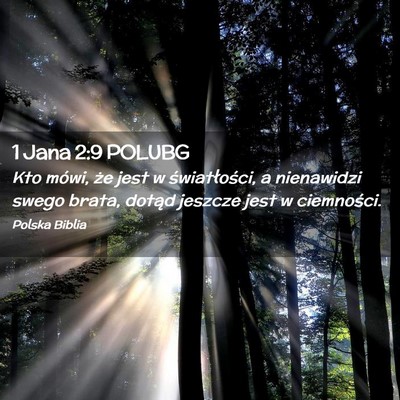 Picture 02 - 1 Jana 2:9 POLUBG - Kto mówi, że jest w światłości, a nienawidzi - Bible Verse Picture