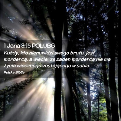 Picture 02 - 1 Jana 3:15 POLUBG - Każdy, kto nienawidzi swego brata, jest - Bible Verse Picture