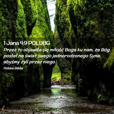 Picture 02 - 1 Jana 4:9 POLUBG - Przez to objawiła się miłość Boga ku nam, - Bible Verse Picture