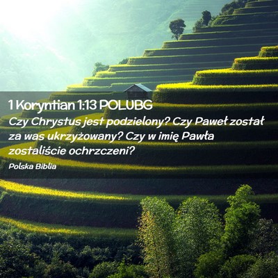 Picture 02 - 1 Koryntian 1:13 POLUBG - Czy Chrystus jest podzielony? Czy Paweł został - Bible Verse Picture