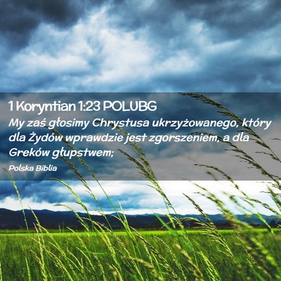 Picture 02 - 1 Koryntian 1:23 POLUBG - My zaś głosimy Chrystusa ukrzyżowanego, który - Bible Verse Picture