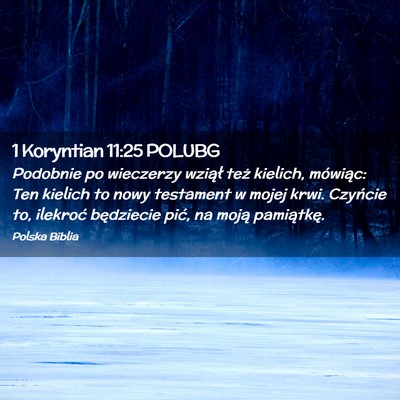 Picture 02 - 1 Koryntian 11:25 POLUBG - Podobnie po wieczerzy wziął też kielich, - Bible Verse Picture